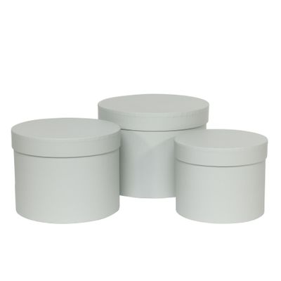 Round Hat Boxes Black with Cream Trim (Set of 3)