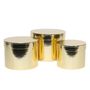 Metallic Gold Hat Box (Set of 3) (Largest - D19 x H14.4cm)