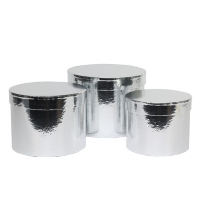 Round Hat Boxes Black with Cream Trim (Set of 3)