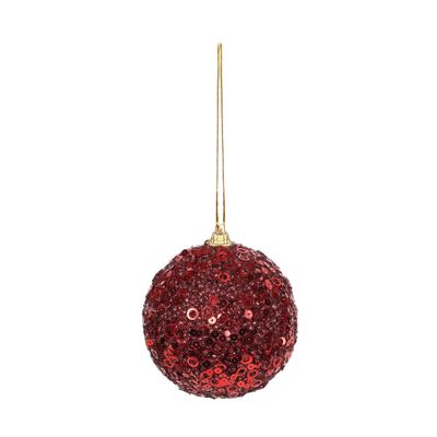 Glittery Burgundy Bauble 8cm 