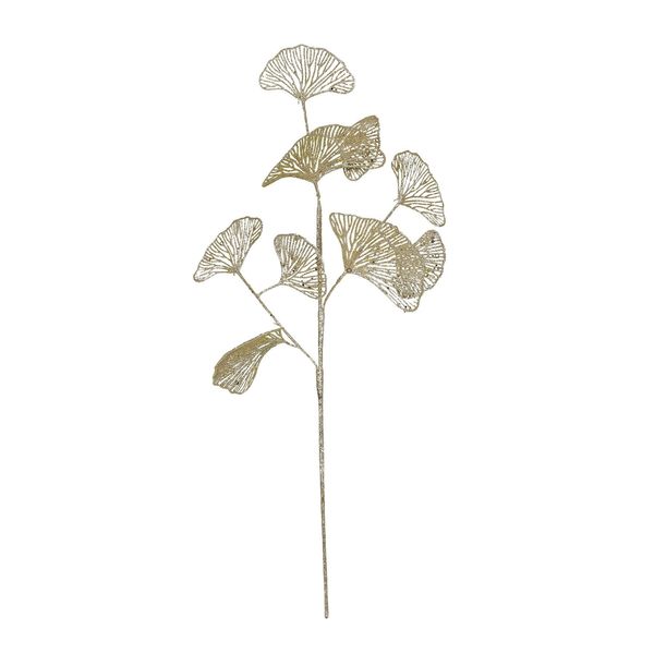 Glitter Ginkgo leaf Stem Gold