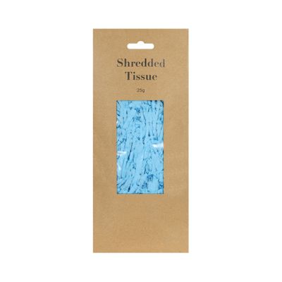 25grm Lt Blue Shredded Tissue on Header (12/60)