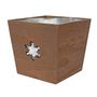 21.5cm Square Plywood Planter With Glitter Snowflake  (1/24)