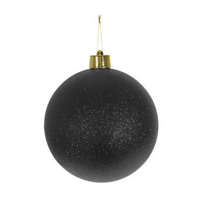 Black Glitter Shatterproof Bauble (x1) (25cm)