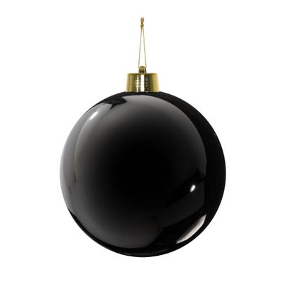 Black Shiny Shatterproof Bauble (x1) (25cm)