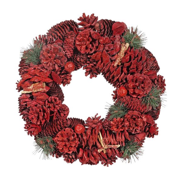 Russet  Sparkle & Cone Wreath -36cm