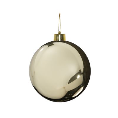 Champagne Shiny Shatterproof Bauble (x1) (15cm)