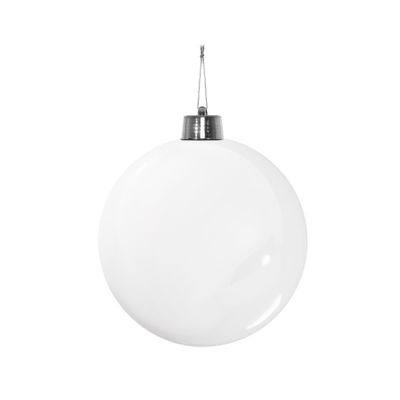 White Shiny Shatterproof Bauble (x1) (15cm)