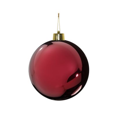 Burgundy Shiny Shatterproof Bauble (x1) (15cm)