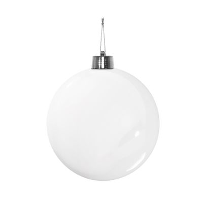 White Shiny Shatterproof Bauble (x1) (20cm)