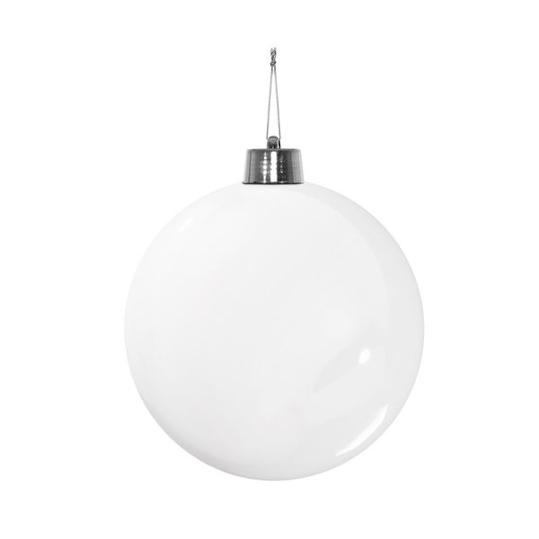 White Shiny Shatterproof Bauble (x1) (20cm)