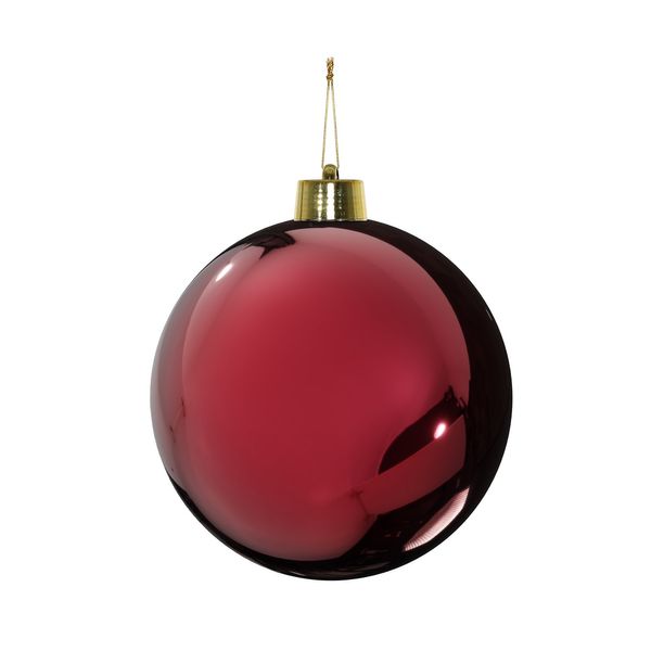 Burgundy Shiny Shatterproof Bauble (x1) (20cm)