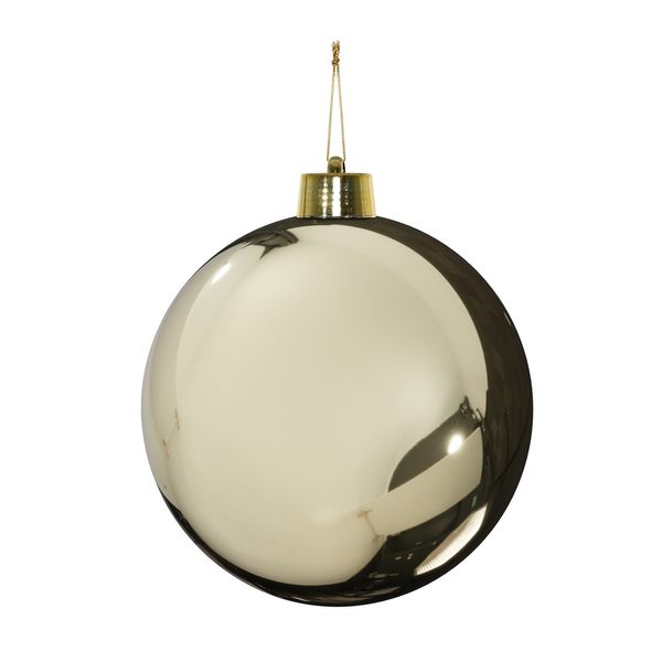 Champagne Shiny Shatterproof Bauble (x1) (25cm)