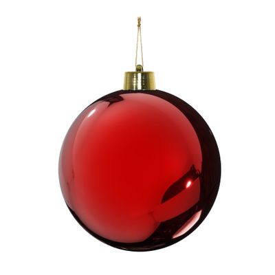 Red Shiny Shatterproof Bauble (x1) (25cm)