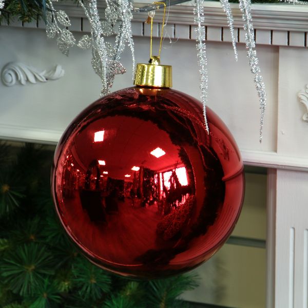 Red Shiny Shatterproof Bauble (x1) (25cm)