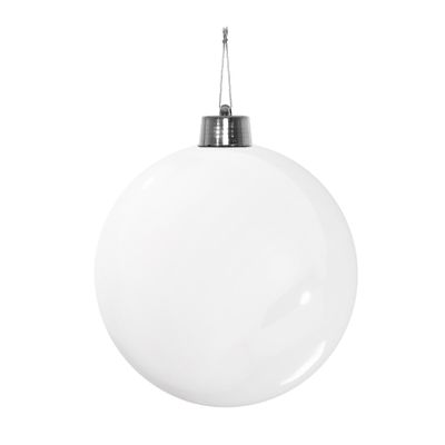 White Shiny Shatterproof Bauble (x1) (25cm)