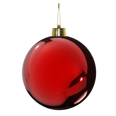 Red Shiny Shatterproof Bauble (x1) (30cm)