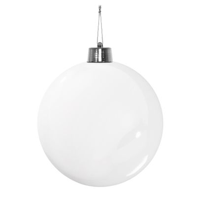 White Shiny Shatterproof Bauble (x1) (30cm)