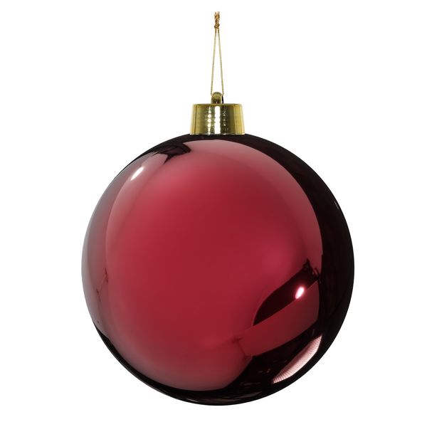 Burgundy Shiny Shatterproof Bauble (x1) (30cm)