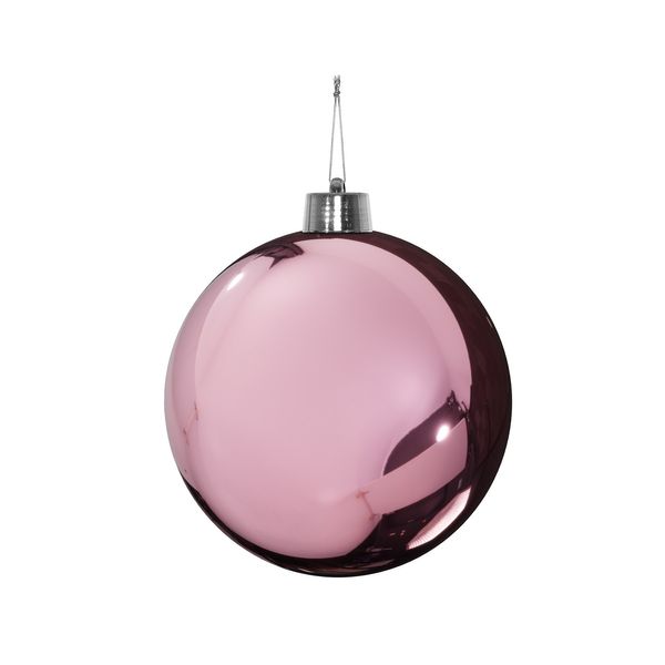 Pink Shiny Shatterproof Bauble (x1) (15cm)