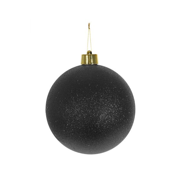 Black Glitter Shatterproof Bauble (x1) (15cm)