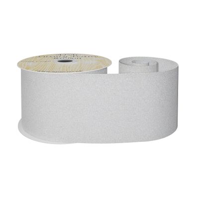 White glitter ribbon w/e 63mm x 10yd