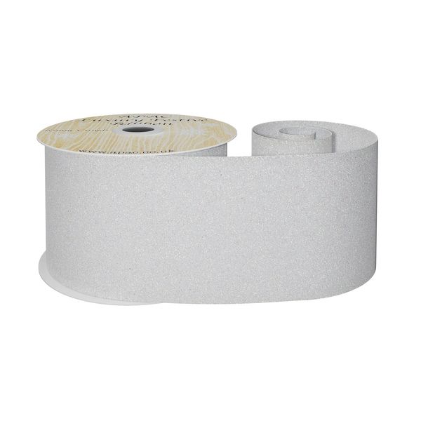 White glitter ribbon w/e 63mm x 10yd