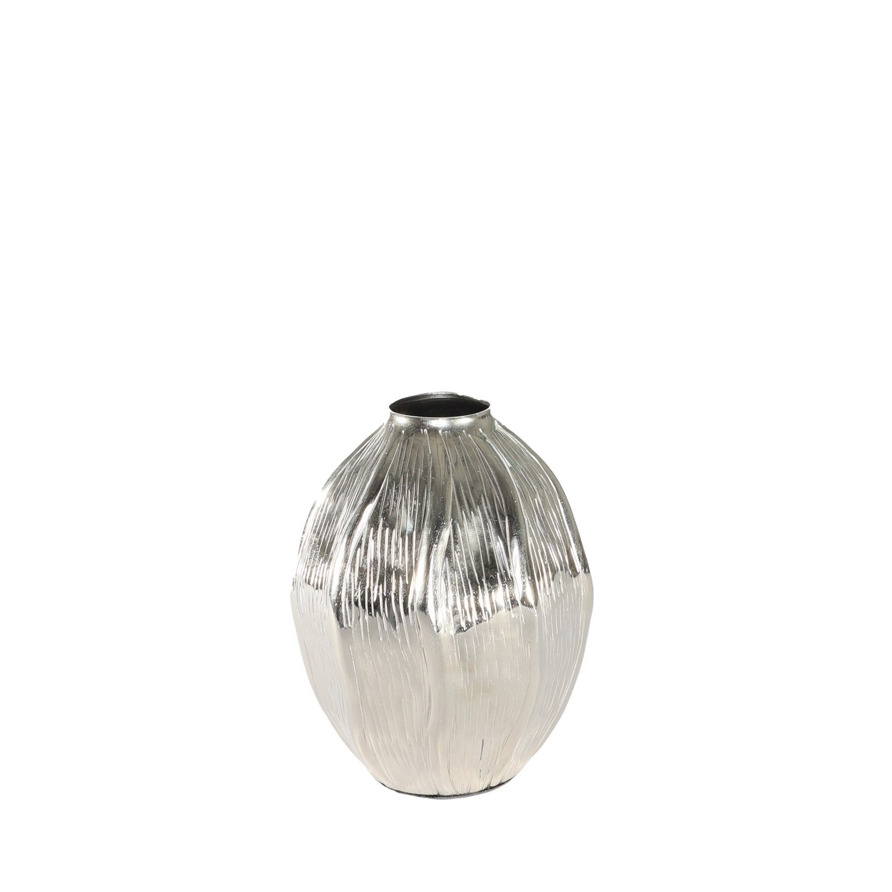 Eros Seed Vase - Silver - Small H19 x Dia15.5cm