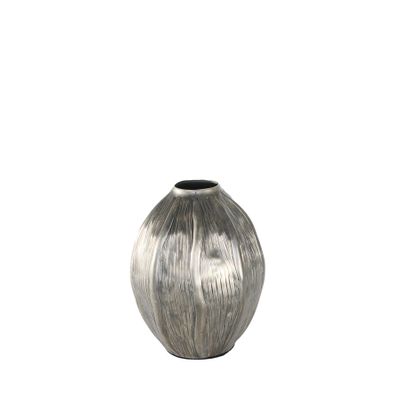Eros Seed Vase - Antique Silver - Small H19 x Dia15.5cm