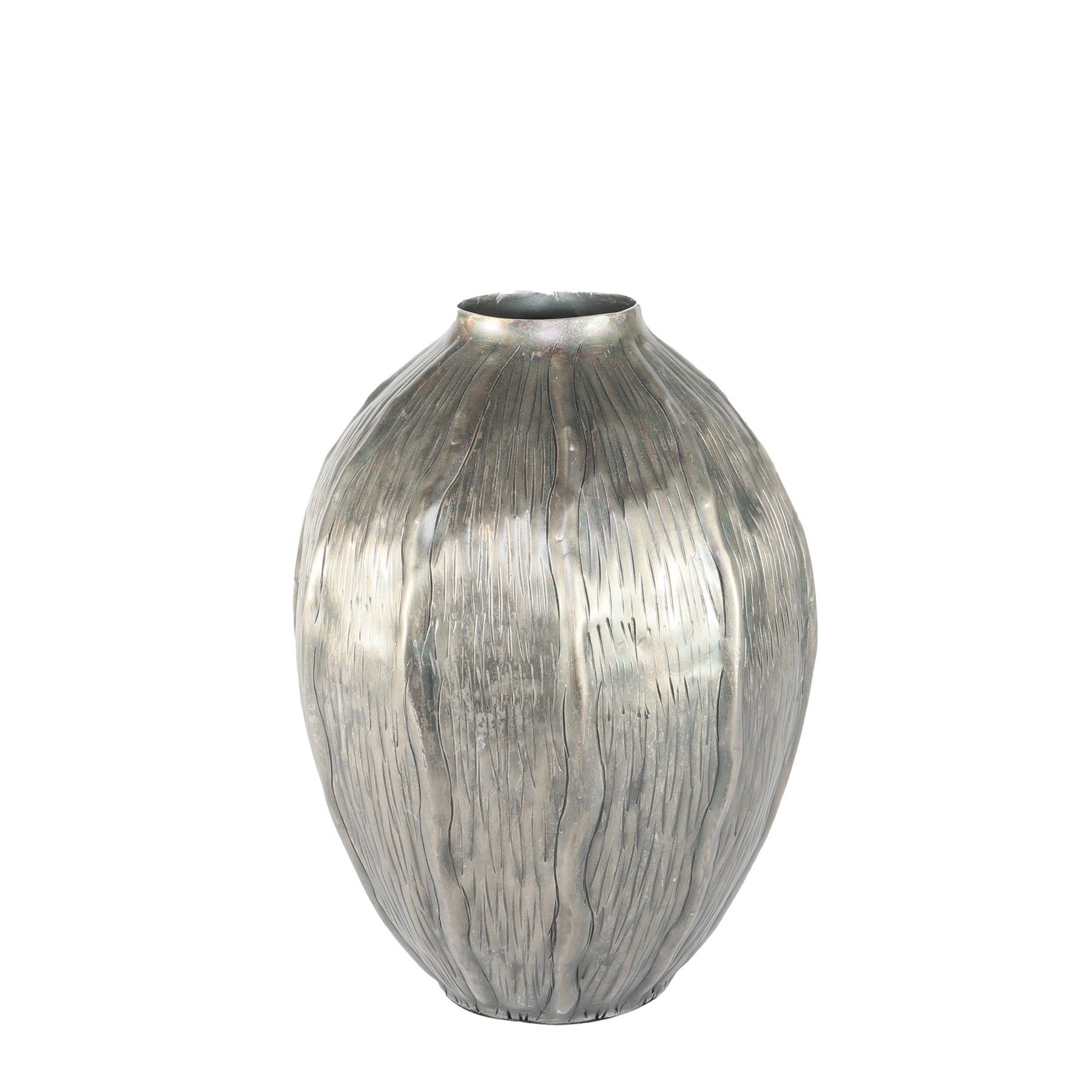 Eros Seed Vase - Antique Silver - Large H29.5 x Dia 22cm