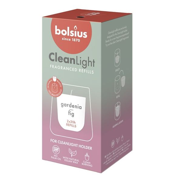 Bolsius Clean Light Refill - Gardenia and Fig -20hr Pk 2
