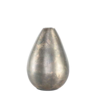 Poseidon Tear Drop Vase - Antique Silver - Small - H17 x Dia12.5cm 