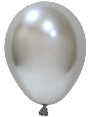 Balonevi Silver Chrome Latex Balloon  - 5 inch  - 100pc