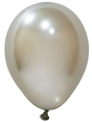 Balonevi White Gold Chrome Latex Balloon  - 5 inch  - 100pc