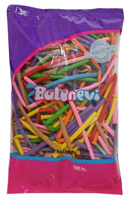 Balonevi Assorted Pastel Modelling Balloon 260 - 100pcs