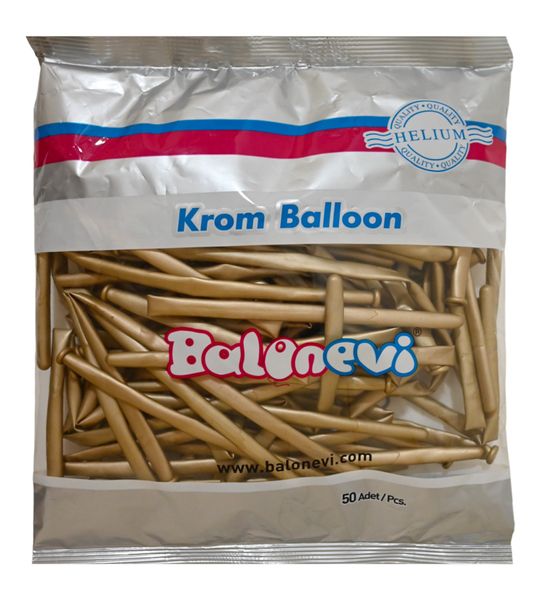 Balonevi Gold Chrome Modelling Balloon 260 - 50pcs