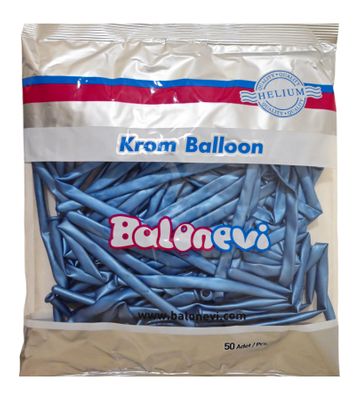 Balonevi Blue Chrome Modelling Balloon 260 - 50pcs