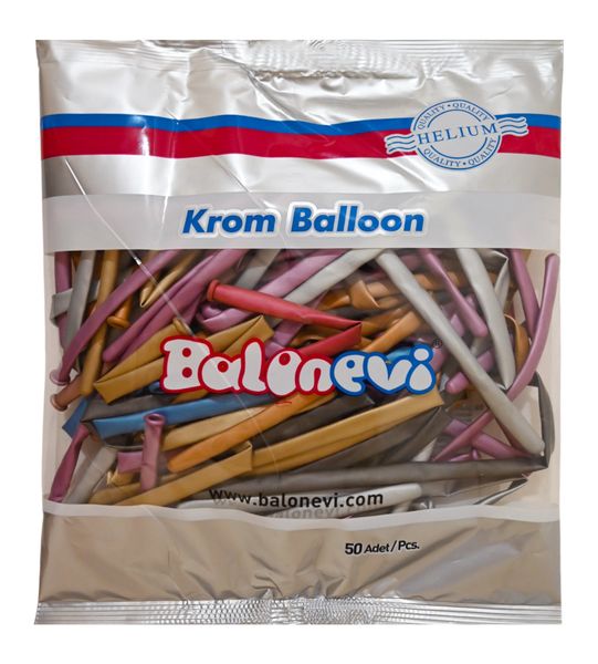 Balonevi Assorted Chrome Modelling Balloon 260 - 50pcs