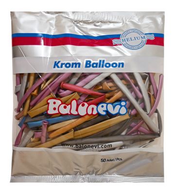 Balonevi Assorted Chrome Modelling Balloon 260 - 50pcs