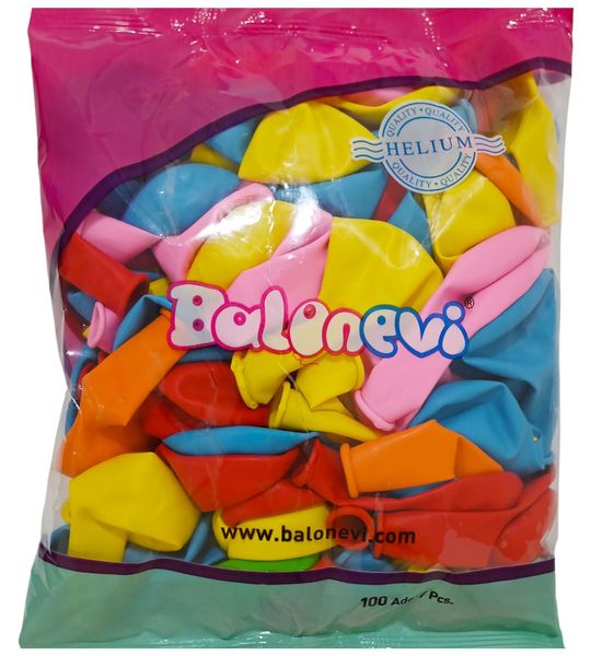 Balonevi Assorted Pastel Latex Balloon - 12 inch - 100pc