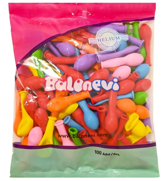 Balonevi Assorted Latex Balloon - 5 inch - 100pc