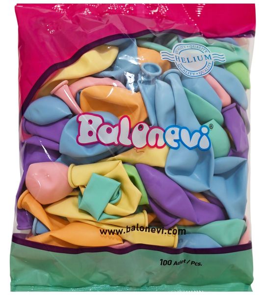 Balonevi Assorted Macaron Latex Balloon - 10 inch - 100pc