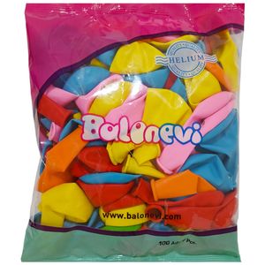 Balonevi Assorted Pastel Latex Balloon - 10 inch - 100pc