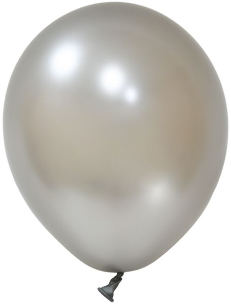 Balonevi Metallic Silver Latex Balloon - 10 inch - 100pc