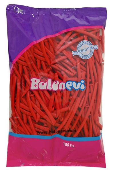 Balonevi Red Modelling Balloon 260 - 100pcs