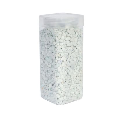 Pebbles 4-6mm - White - Square Jar - 900gr