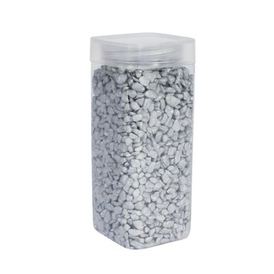 Pebbles 4-6mm - Silver - Square Jar - 900gr