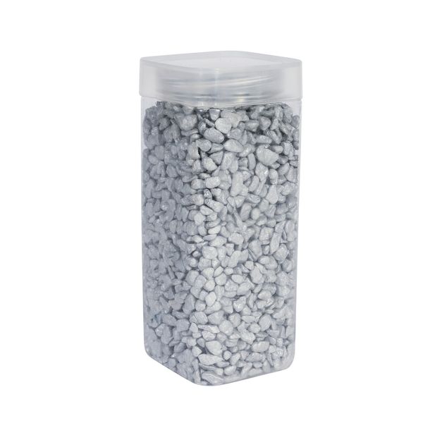 Pebbles 4-6mm - Silver - Square Jar - 900gr