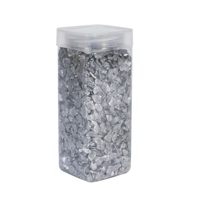 Glass Pebbles  5-8mm - Silver- Square Jar -750gr