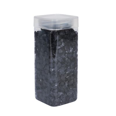 Glass Pebbles  5-8mm - Black- Square Jar -750gr